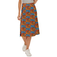 Pumpkin In Pumpkin Midi Panel Skirt by SychEva