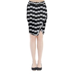 Illusion Blocks Midi Wrap Pencil Skirt by Sparkle
