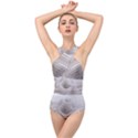 Illusion Waves Cross Front Low Back Swimsuit View1