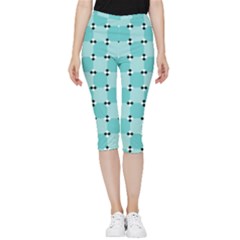 Illusion Blocks Pattern Inside Out Lightweight Velour Capri Leggings  by Sparkle