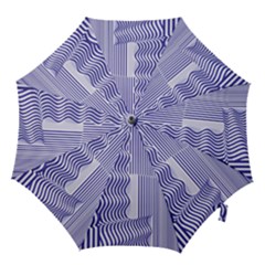 Illusion Waves Pattern Hook Handle Umbrellas (large) by Sparkle