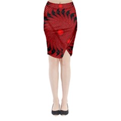 Illusion Waves Pattern Midi Wrap Pencil Skirt by Sparkle