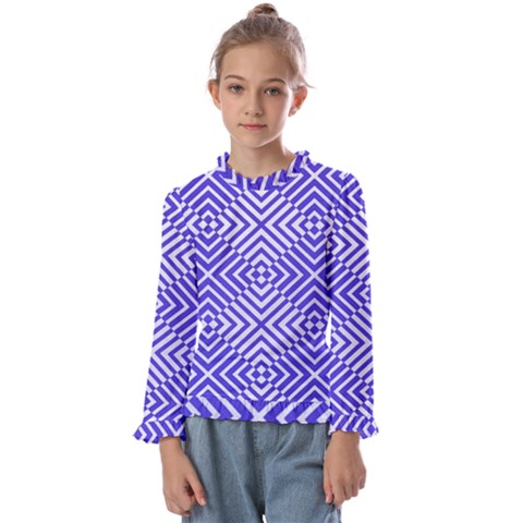 Illusion Waves Pattern Kids  Frill Detail Tee by Sparkle