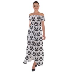 Night Moths Off Shoulder Open Front Chiffon Dress by SychEva