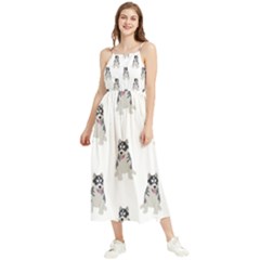 Cute Husky Puppies Boho Sleeveless Summer Dress by SychEva