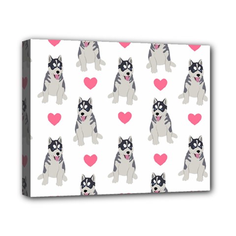 Little Husky With Hearts Canvas 10  X 8  (stretched) by SychEva