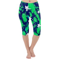 Space Odyssey  Lightweight Velour Cropped Yoga Leggings by notyouraveragemonet
