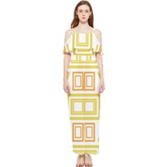 Abstract Pattern Geometric Backgrounds   Draped Sleeveless Chiffon Jumpsuit by Eskimos