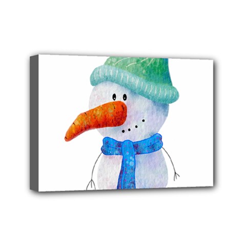 Snowman Mini Canvas 7  X 5  (stretched) by SychEva