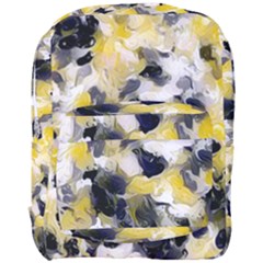 Black, Gray And Yellow Swirls Full Print Backpack by Khoncepts