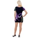 Octopus Black Short Sleeve Asymmetric Mini Dress View2