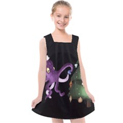 Octopus Black Kids  Cross Back Dress by Blueketchupshop