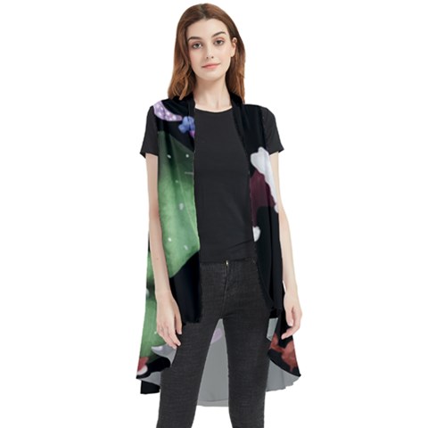 Octopus Black Sleeveless Chiffon Waistcoat Shirt by Blueketchupshop