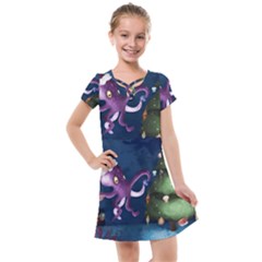 Octopus Color Kids  Cross Web Dress by Blueketchupshop