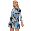 Christmas Cat Long Sleeve Babydoll Dress View2