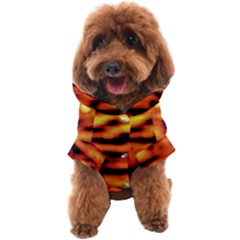Red  Waves Abstract Series No5 Dog Coat by DimitriosArt