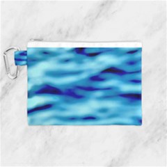 Blue Waves Abstract Series No4 Canvas Cosmetic Bag (medium) by DimitriosArt