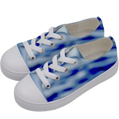 Blue Waves Abstract Series No10 Kids  Low Top Canvas Sneakers by DimitriosArt
