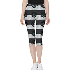 Geometry Inside Out Lightweight Velour Capri Leggings  by Sparkle