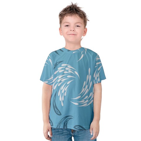 Folk Flowers Print Floral Pattern Ethnic Art Kids  Cotton Tee by Eskimos