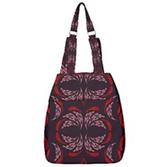 Floral Folk Damask Pattern Fantasy Flowers Floral Geometric Fantasy Center Zip Backpack by Eskimos