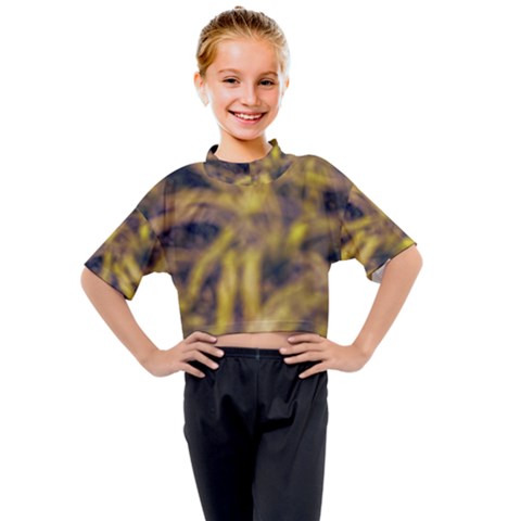 Yellow Abstract Stars Kids Mock Neck Tee by DimitriosArt
