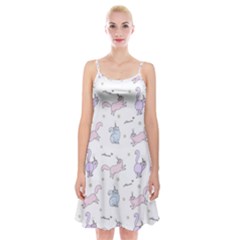 Unicorn Cats Pattern 2 Spaghetti Strap Velvet Dress by Littlebird