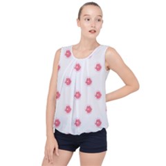 Lips Bubblegum Pattern Bubble Hem Chiffon Tank Top by Littlebird