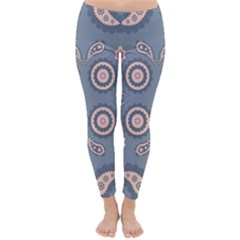 Floral Folk Damask Pattern Fantasy Flowers Floral Geometric Fantasy Classic Winter Leggings by Eskimos