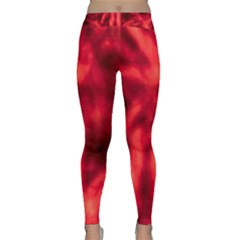 Cadmium Red Abstract Stars Classic Yoga Leggings by DimitriosArt