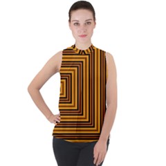 Gradient Mock Neck Chiffon Sleeveless Top by Sparkle