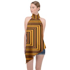 Gradient Halter Asymmetric Satin Top by Sparkle