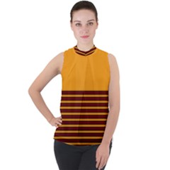 Gradient Mock Neck Chiffon Sleeveless Top by Sparkle