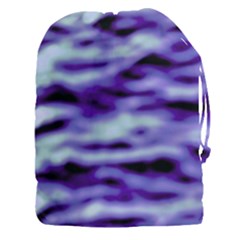 Purple  Waves Abstract Series No3 Drawstring Pouch (3xl) by DimitriosArt