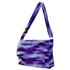Purple  Waves Abstract Series No3 Full Print Messenger Bag (m) by DimitriosArt
