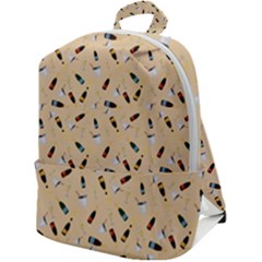 Festive Champagne Zip Up Backpack by SychEva