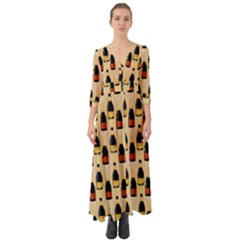 Champagne For The Holiday Button Up Boho Maxi Dress by SychEva