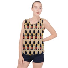 Champagne For The Holiday Bubble Hem Chiffon Tank Top by SychEva