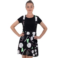 Digital Illusion Velvet Suspender Skater Skirt by Sparkle