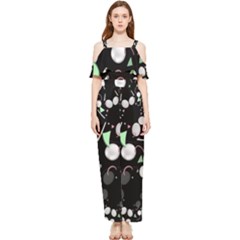 Digital Illusion Draped Sleeveless Chiffon Jumpsuit by Sparkle