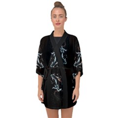 Digital Illusion Half Sleeve Chiffon Kimono by Sparkle