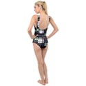 Digital Illusion Cross Front Low Back Swimsuit View2
