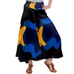 Digital Illusion Satin Palazzo Pants by Sparkle