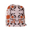 Floral folk damask pattern  Drawstring Pouch (XL) View2