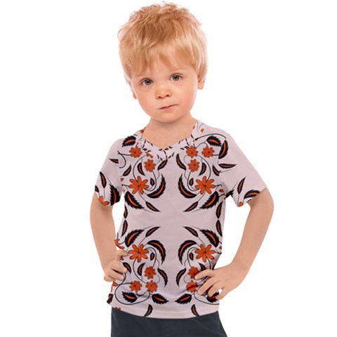 Floral Folk Damask Pattern  Kids  Sports Tee by Eskimos