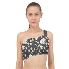 Folk Flowers Print Floral Pattern Ethnic Art Spliced Up Bikini Top  by Eskimos