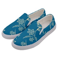 Folk Flowers Print Floral Pattern Ethnic Art Men s Canvas Slip Ons by Eskimos
