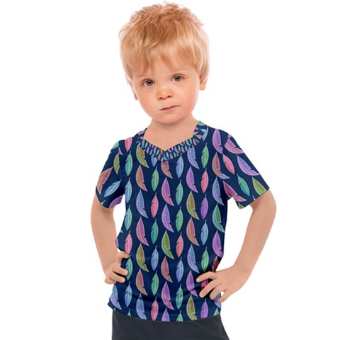 Colorful Feathers Kids  Sports Tee by SychEva