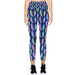Colorful Feathers Pocket Leggings  by SychEva