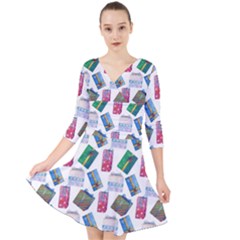 New Year Gifts Quarter Sleeve Front Wrap Dress by SychEva